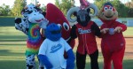 The Chill's very own Tundra, Woody from Ben and Jerry's, and Bernie from the Inland Empire 66ers were on hand for Rocky's 8th Birthday Friday Night